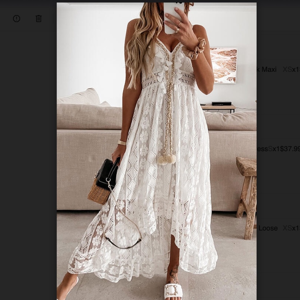 NWT WHITE BOHO DRESS